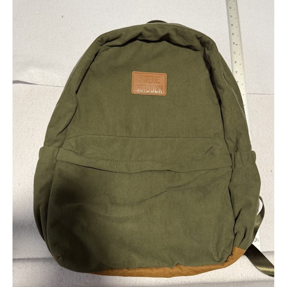 Men's Steve Madden Olive Green Corduroy Laptop Large Backpack Bag